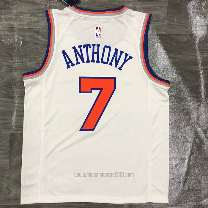 Camiseta New York Knicks Carmelo Anthony #7 Association Blanco
